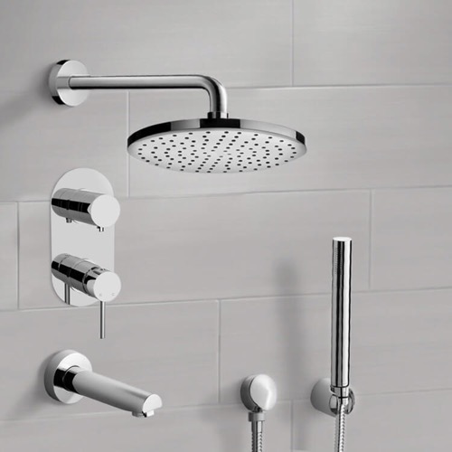Tub and Shower Faucet Set with Handheld and Rain Shower Head Tub and Shower Faucet Set with Handheld and Rain Shower Head Remer TSH60